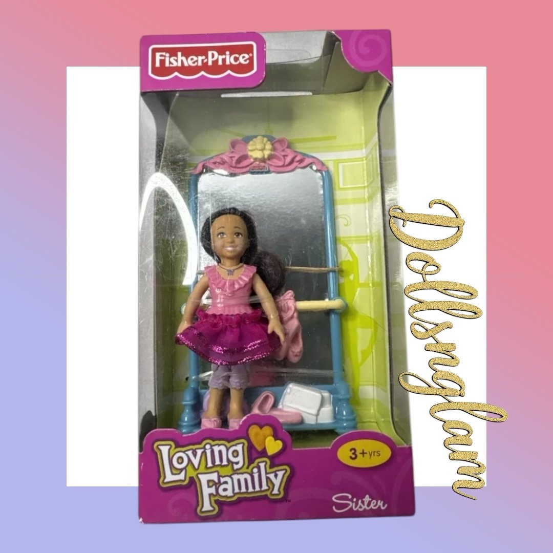 NEW Fisher Price Loving Family Dollhouse HISPANIC GIRL SISTER DAUGHTER w/ SKIRT