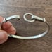 Vintage Modernist Circle Hook Bracelet Bangle 925 Sterling Silver