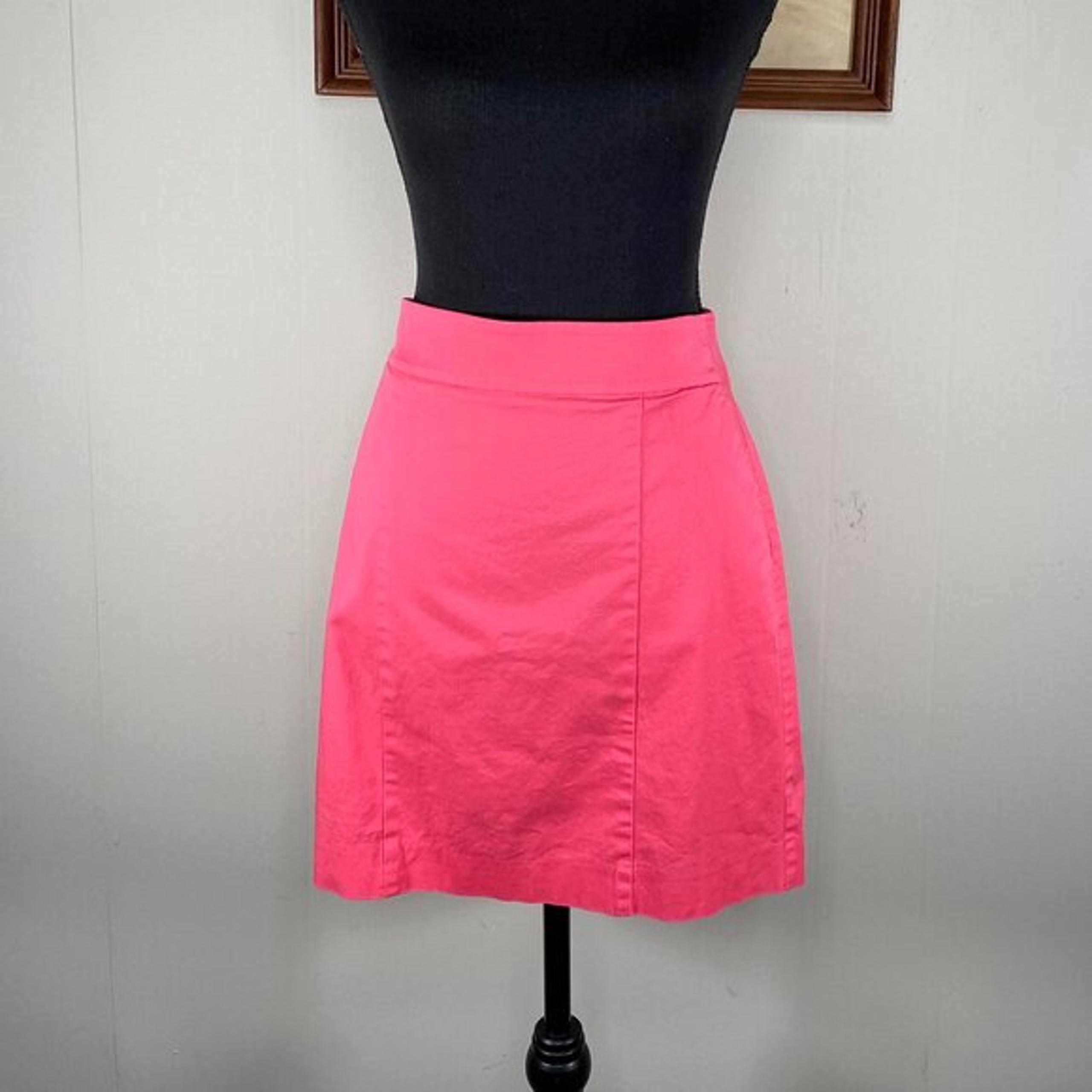 Ann Taylor A-Line Skirt Women's 6 Pink Casual Cotton Blend