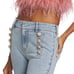NEW Generation Love Size 32 Justine Button Fray Denim Pants, Light Blue
