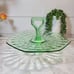Antique Anchor Hocking Green Optic Vintage Tray