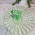 Antique Anchor Hocking Green Optic Vintage Tray