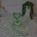 Antique Anchor Hocking Green Optic Vintage Tray
