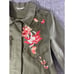 Christopher & Banks Womens P-L embroidered flora anorak army green embroderd Jac