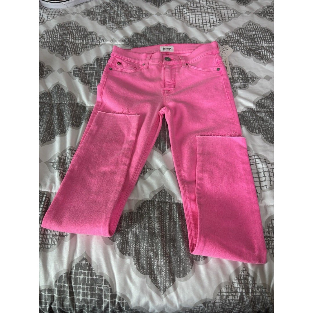 Hudson Women’s Pink Nico Ankle Super Skinny Jeans Size 26