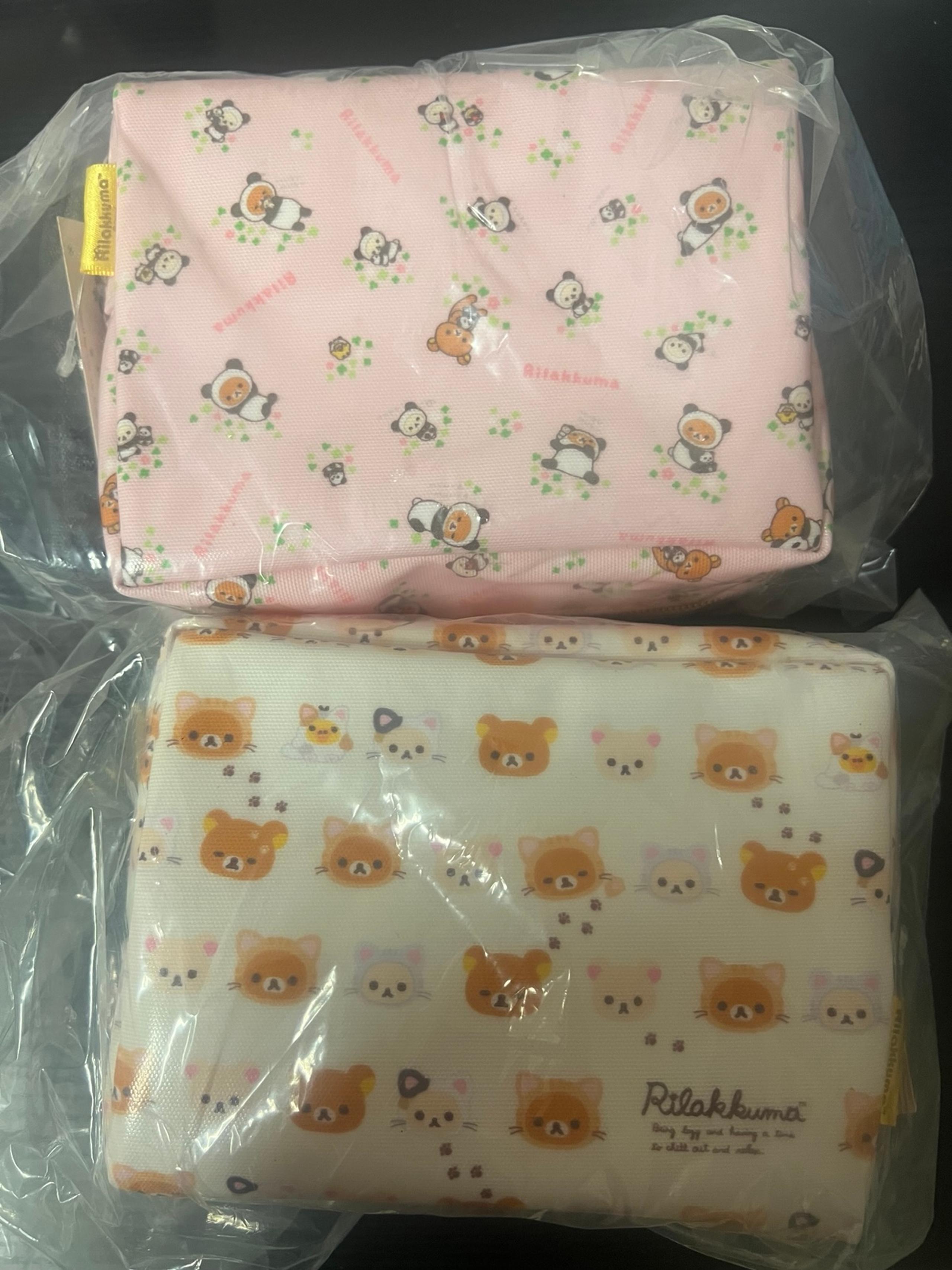 Rilakkuma Vanity Make Up Bags 2pc (Panda and Cat) - San X Original USA
