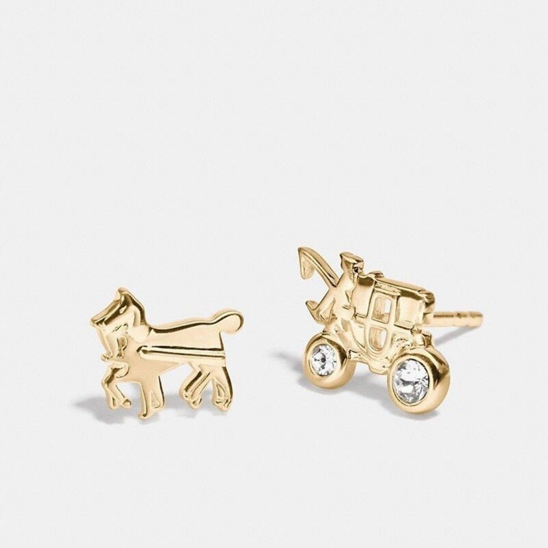 ★ COACH ★ 90715 Demi-Fine Horse And Carriage Stud Earrings ❤︎ COACH ❤︎ 90715 Demi-Fine Horse And Carriage Stud Earring