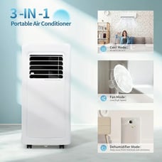 Versatile 8000 BTU Portable Air Conditioning Unit for Rooms up to 350 sq. ft. -