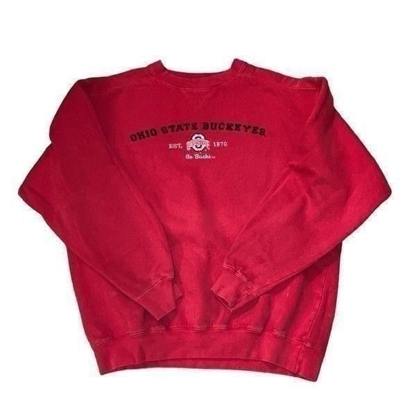 Vintage Ohio State Buckeyes Football Red Crewneck Men’s Sweatshirt Size Large