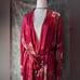 Vintage Satin Floral California Dynasty Fuchsia Robe