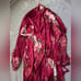 Vintage Satin Floral California Dynasty Fuchsia Robe