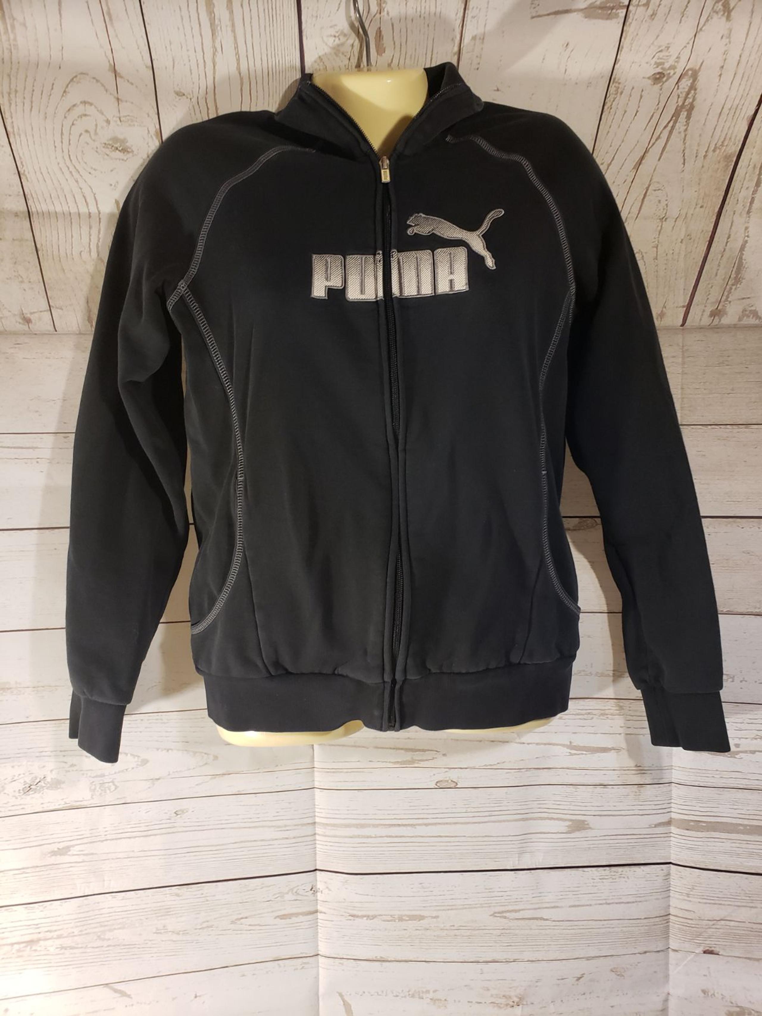 Puma Sz Medium Black Full Zip Sweater
