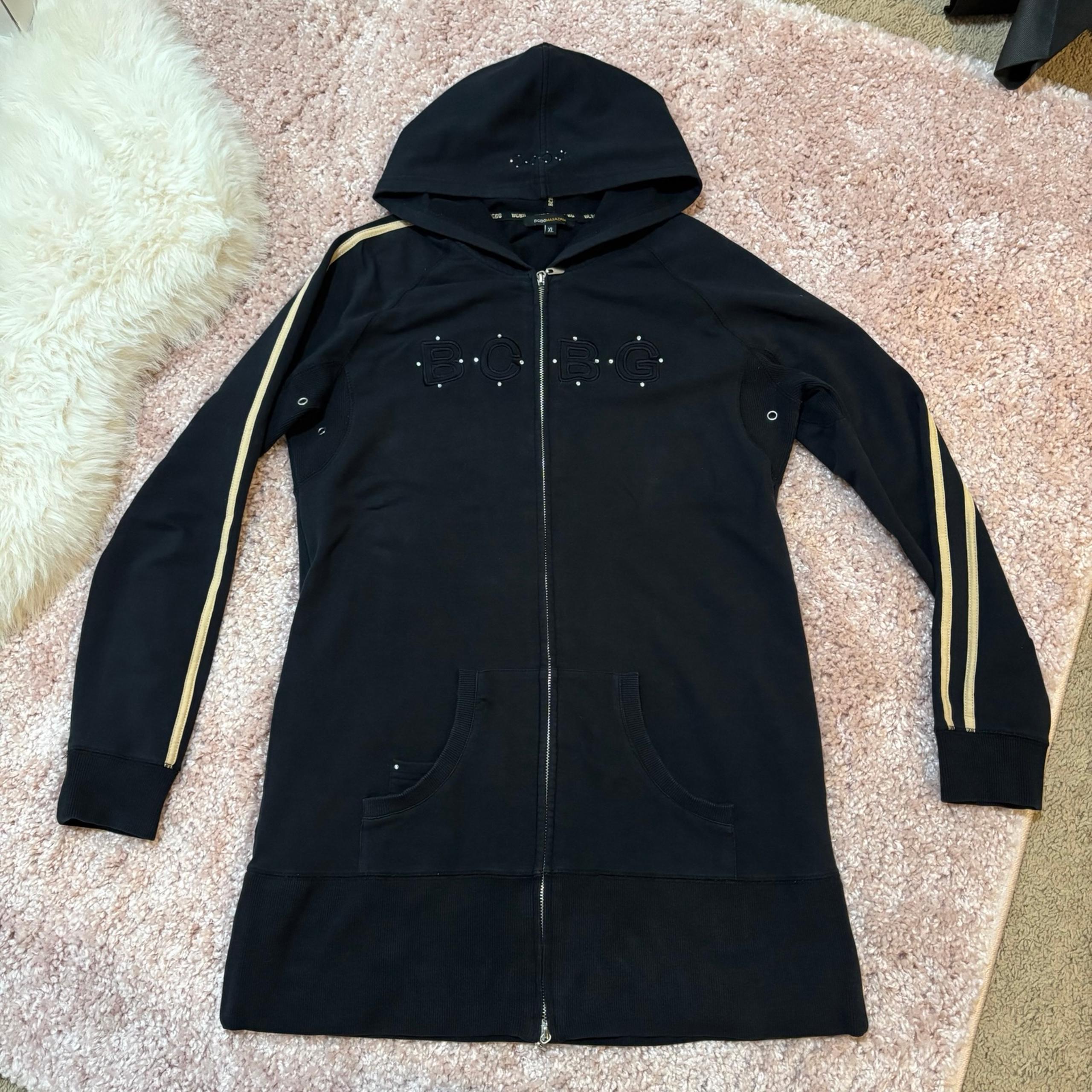 BCBGMAXAZRIA zip up hoodie dress