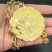 Vintage TRIFARI Gold-tone Large Medallion Chrysanthemum Flower Pendant Necklace