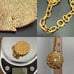 Vintage TRIFARI Gold-tone Large Medallion Chrysanthemum Flower Pendant Necklace