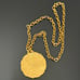 Vintage TRIFARI Gold-tone Large Medallion Chrysanthemum Flower Pendant Necklace