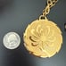 Vintage TRIFARI Gold-tone Large Medallion Chrysanthemum Flower Pendant Necklace