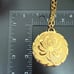 Vintage TRIFARI Gold-tone Large Medallion Chrysanthemum Flower Pendant Necklace