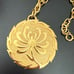 Vintage TRIFARI Gold-tone Large Medallion Chrysanthemum Flower Pendant Necklace