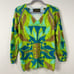 Custo Barcelona Neon Green Blue Soft Fuzzy Eyelash Pullover Sweater Euro Retro M