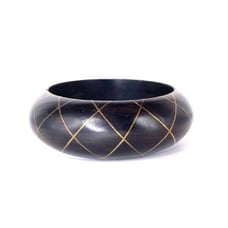 Stunning Ebony with brass inlay bracelet 7.75”