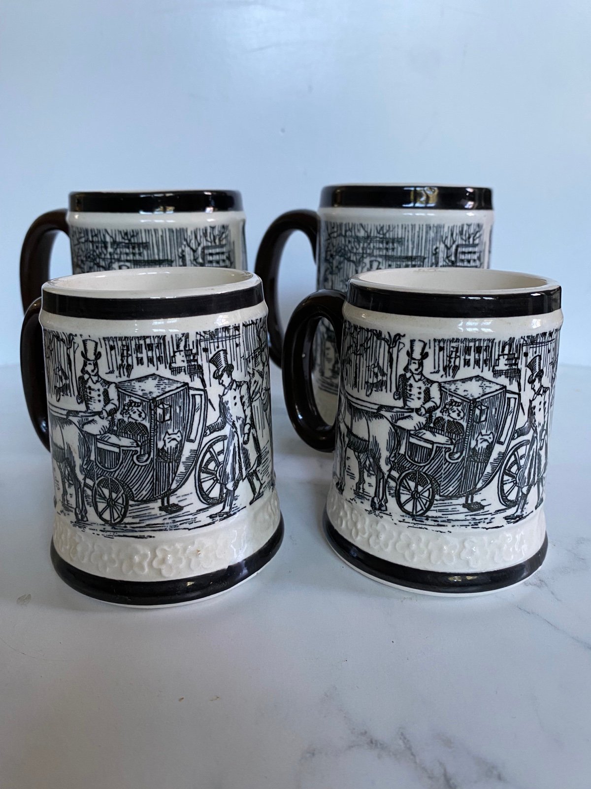 Set of 4 Seyei Fine China Tankard Mugs