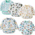 5 Pack Long Sleeve Bib,Baby Toddler Waterproof Sleeved Bib