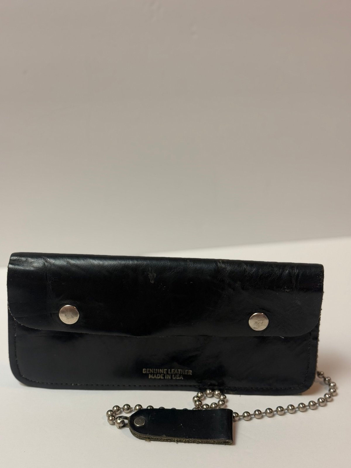 Black Leather Trucker Wallet
