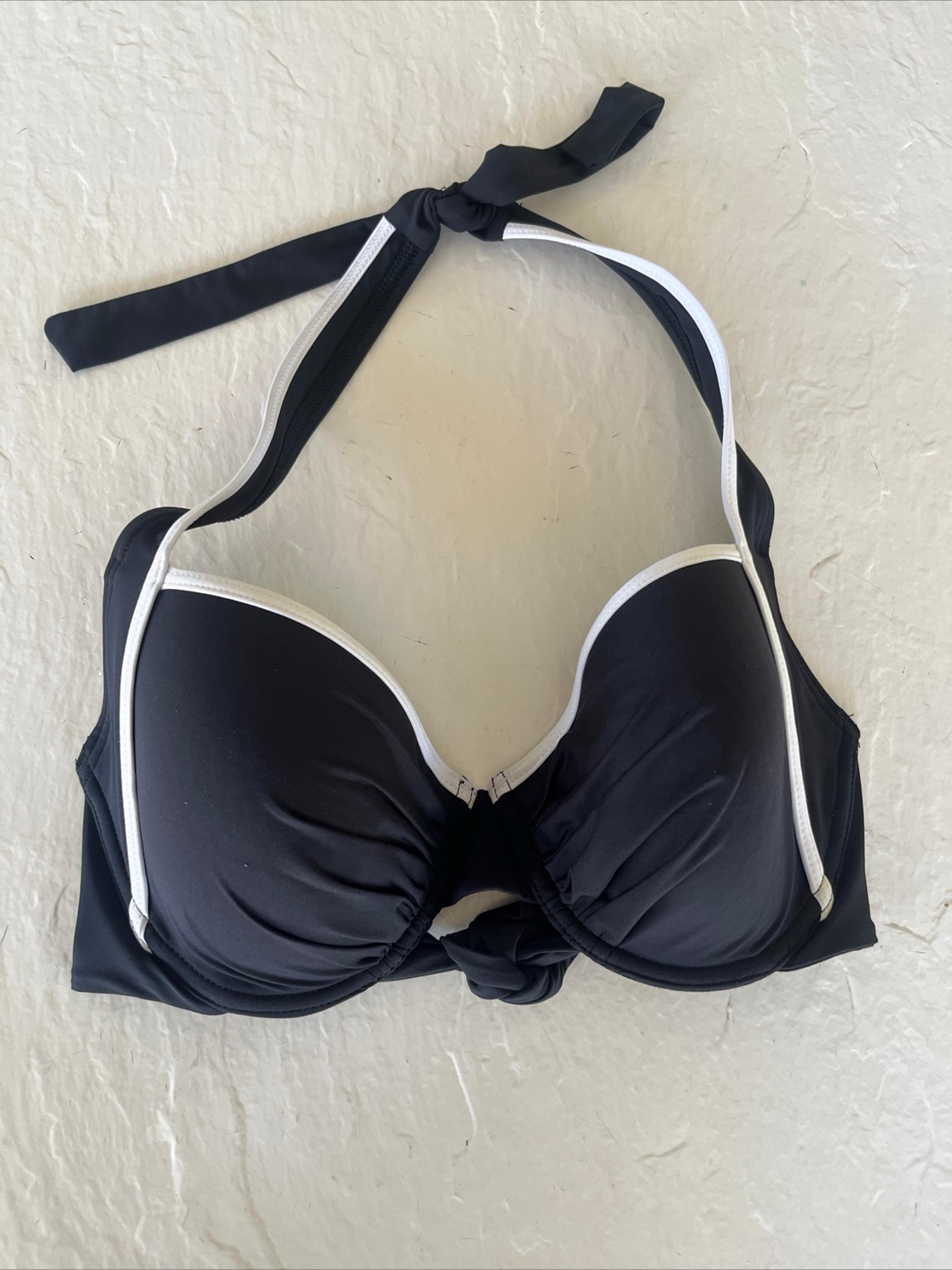 Tommy Bahama Bikini Womens Size 36C Black Halter Swim Top Underwire swimsuit