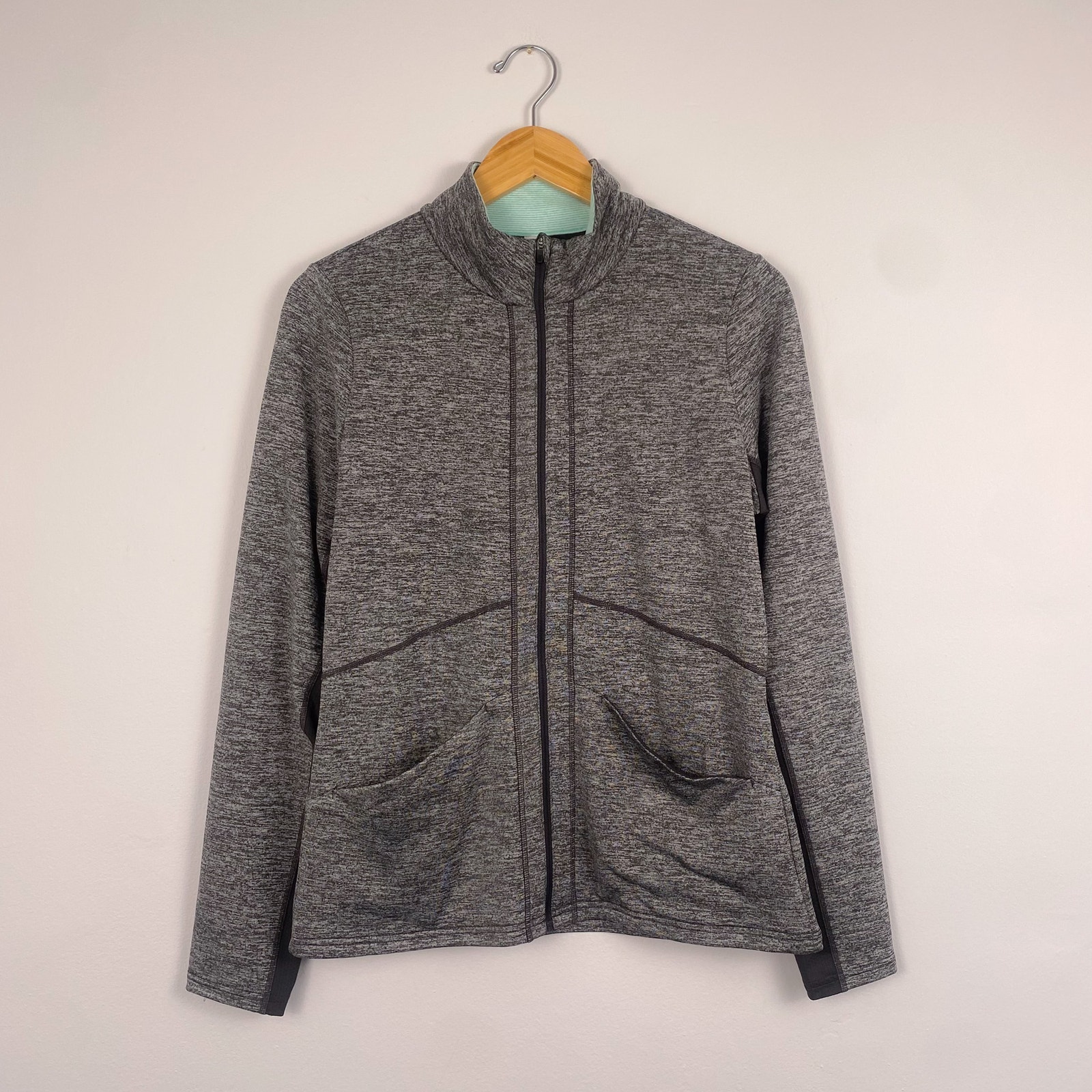 Lucy Space Dye Zip Up Active Jacket Gray Medium