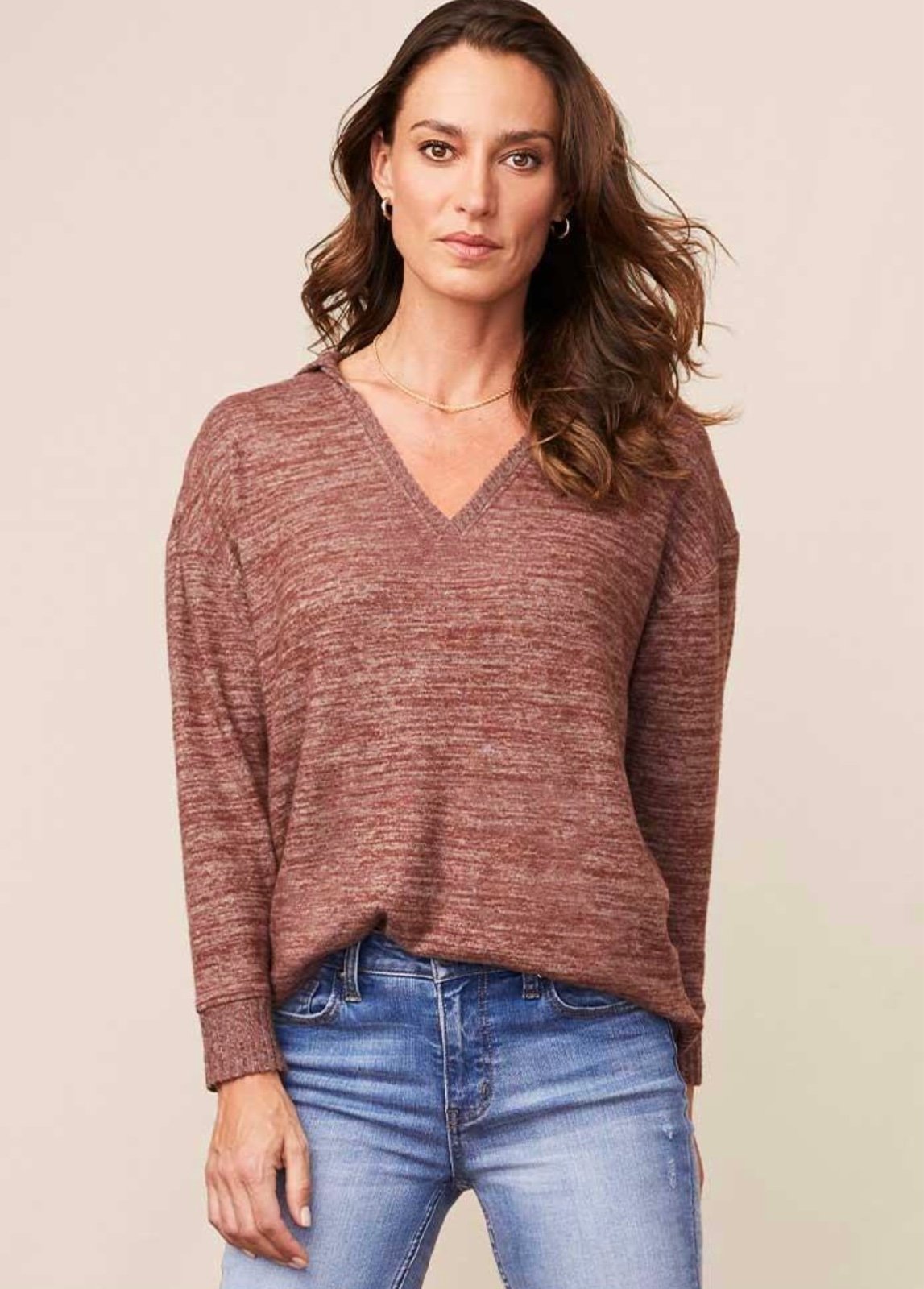 Pebble Creek Marled Tunic Hoodie Medium NIB
