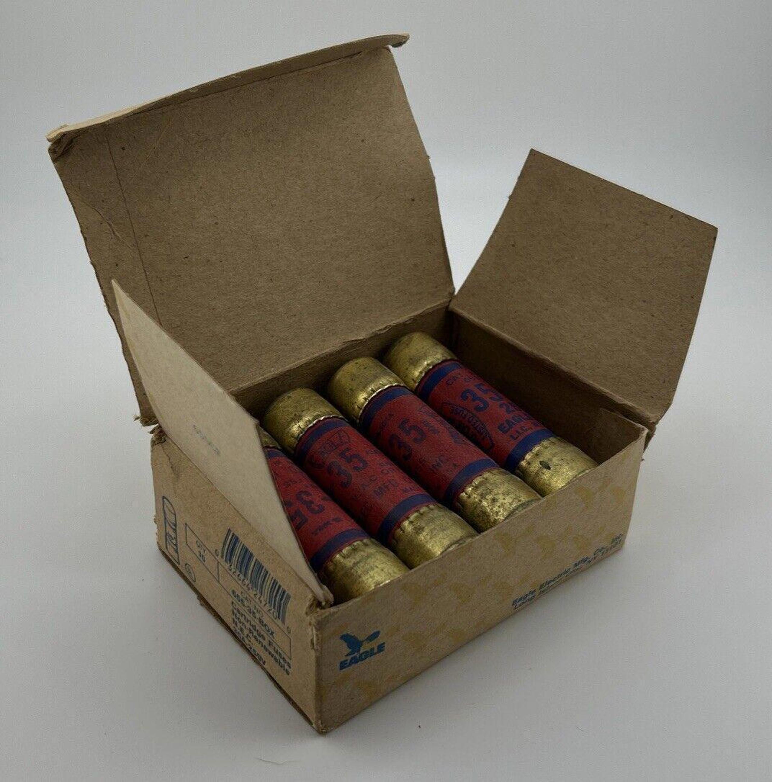 9-Pack Eagle 655 Untested Class H 35 AMP 250V Vintage Fuses/W Box