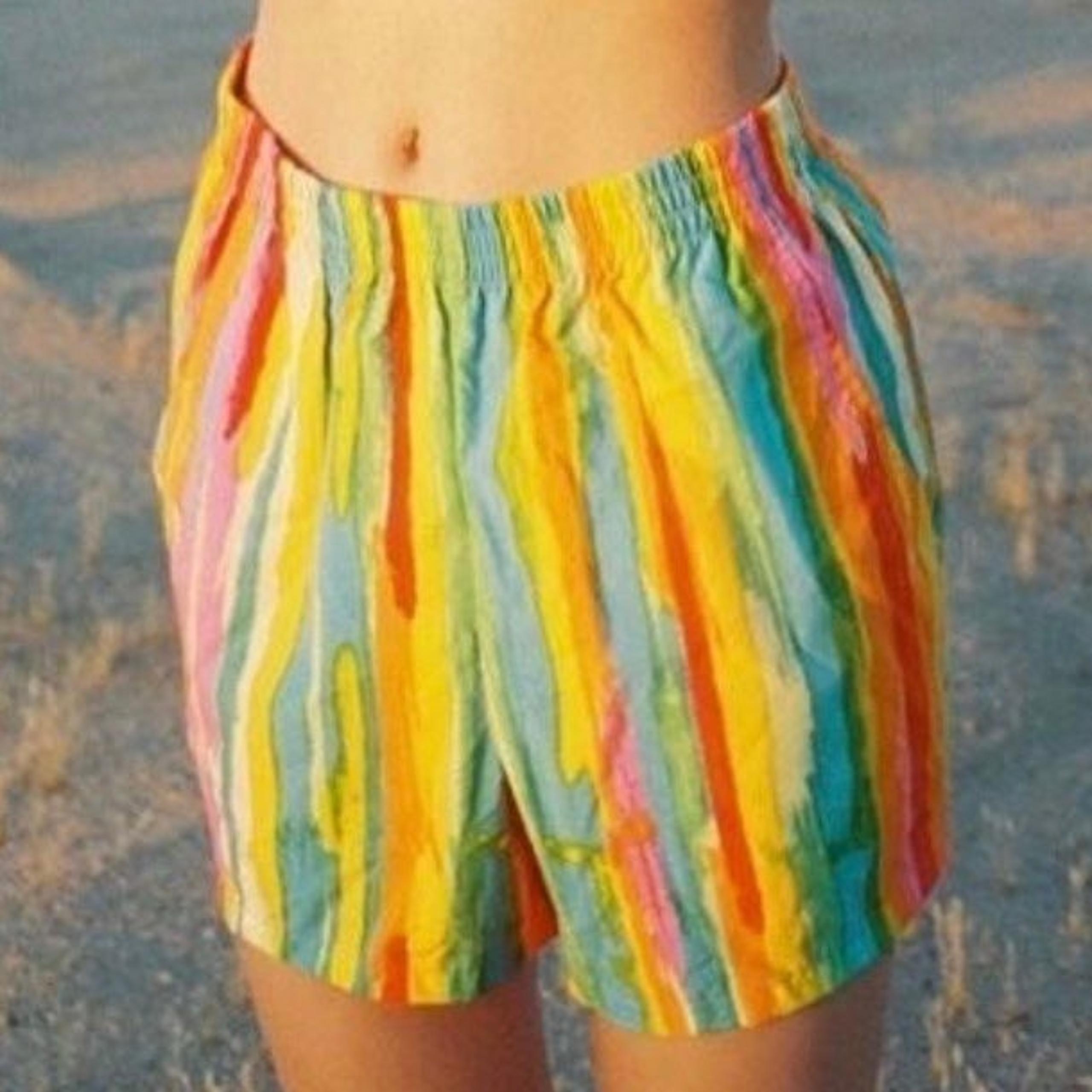 Urban Renewal Remnants Printed Nylon Colorful Shorts Pull-On Women’s Size Small