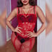 Plus red Fishnet BodyStocking Lingerie