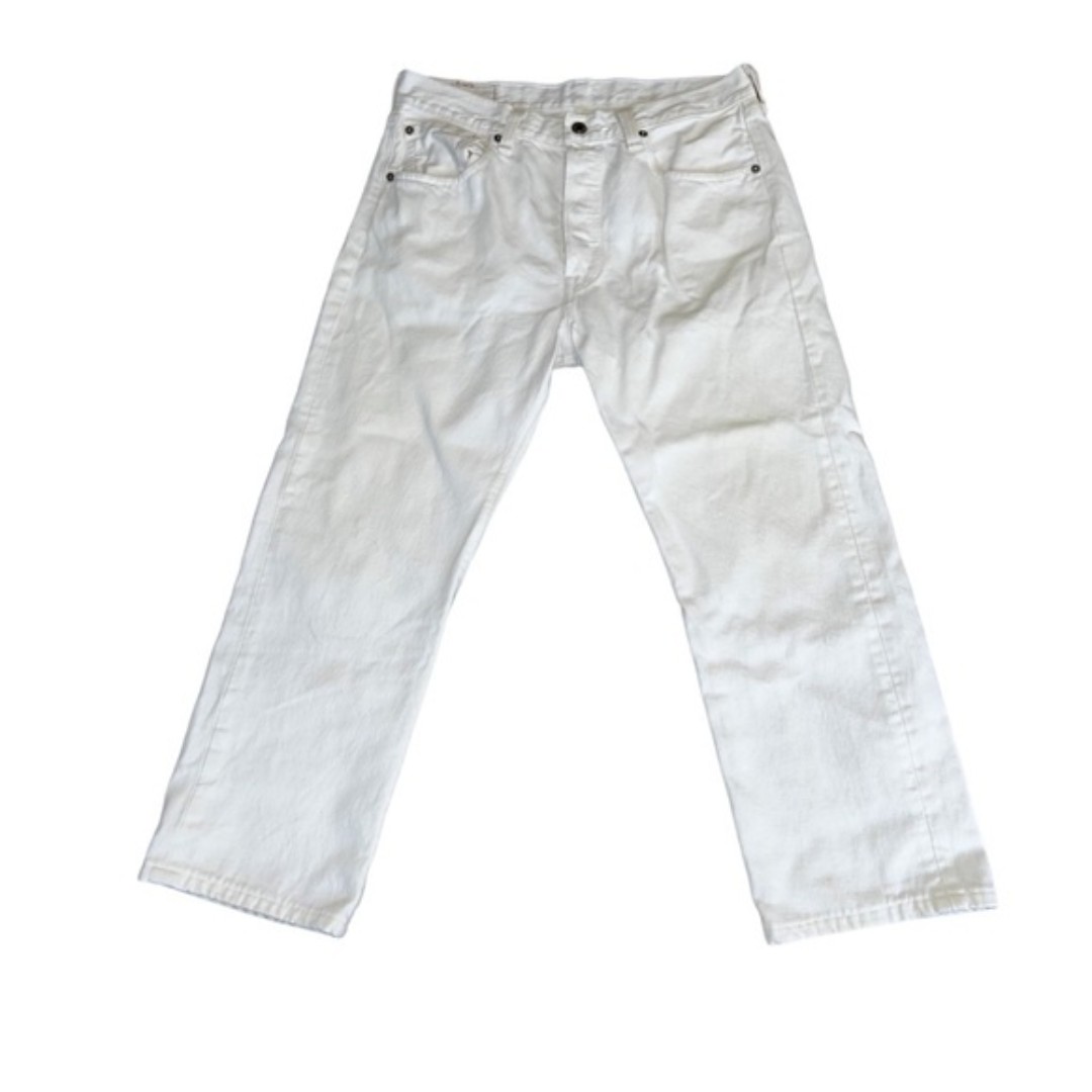 Vintage White Levis 501 Cropped Jeans 36 length