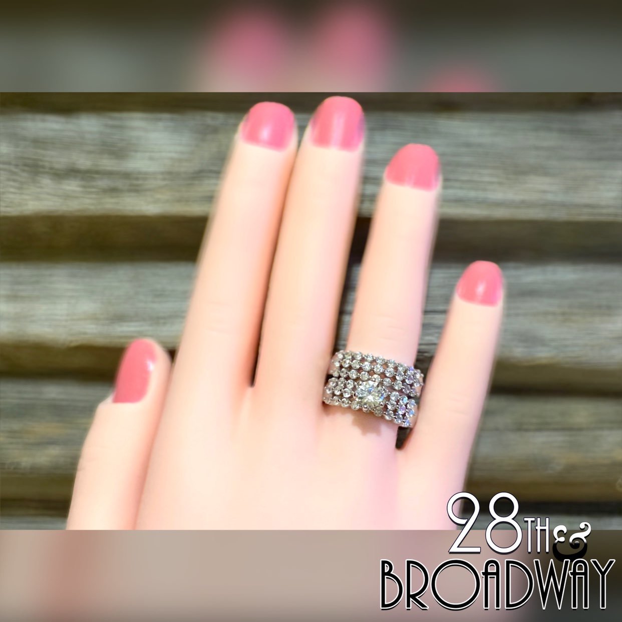 NEW 18K White Gold Diamond Wedding Ring Bridal Set Size 9