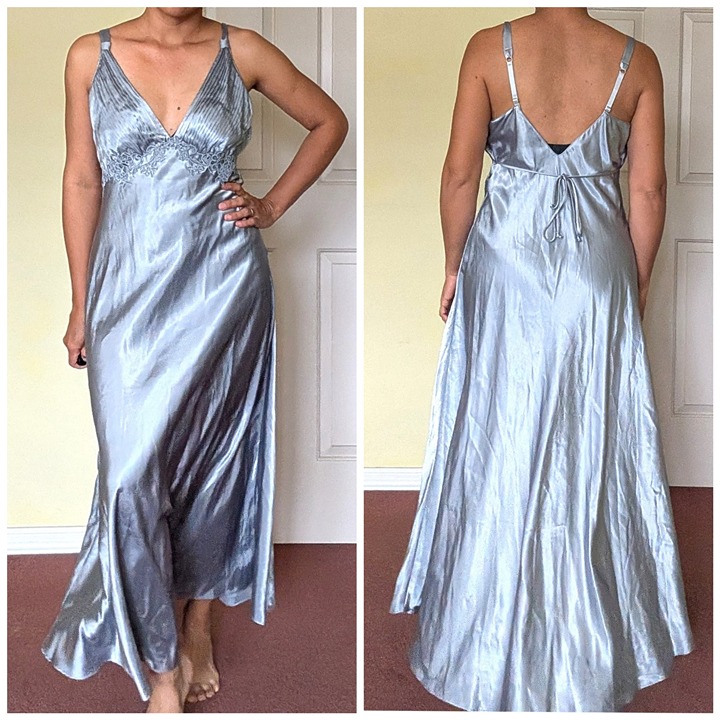 Vtg Jonquil by Diane Samandi Satin Nightgown Size Large Slip Dress Lingerie Y2K