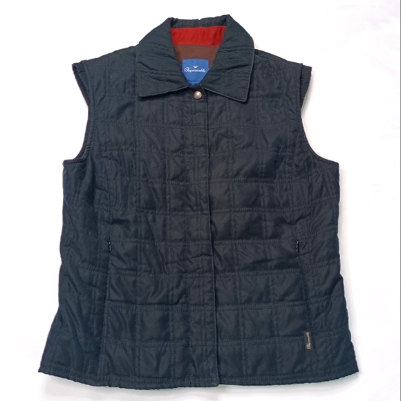 Vintage Faconnable Men's Extra Small Black Quilted Collar Casual Vest