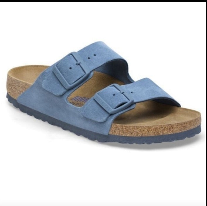 NEW! Birkenstock Kids Arizona Blue Suede Sandals Sz 1 NWT
