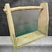 Primitive Rustic Wood and Metal Wire Storage Basket Farmhouse Barn Art