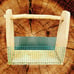 Primitive Rustic Wood and Metal Wire Storage Basket Farmhouse Barn Art