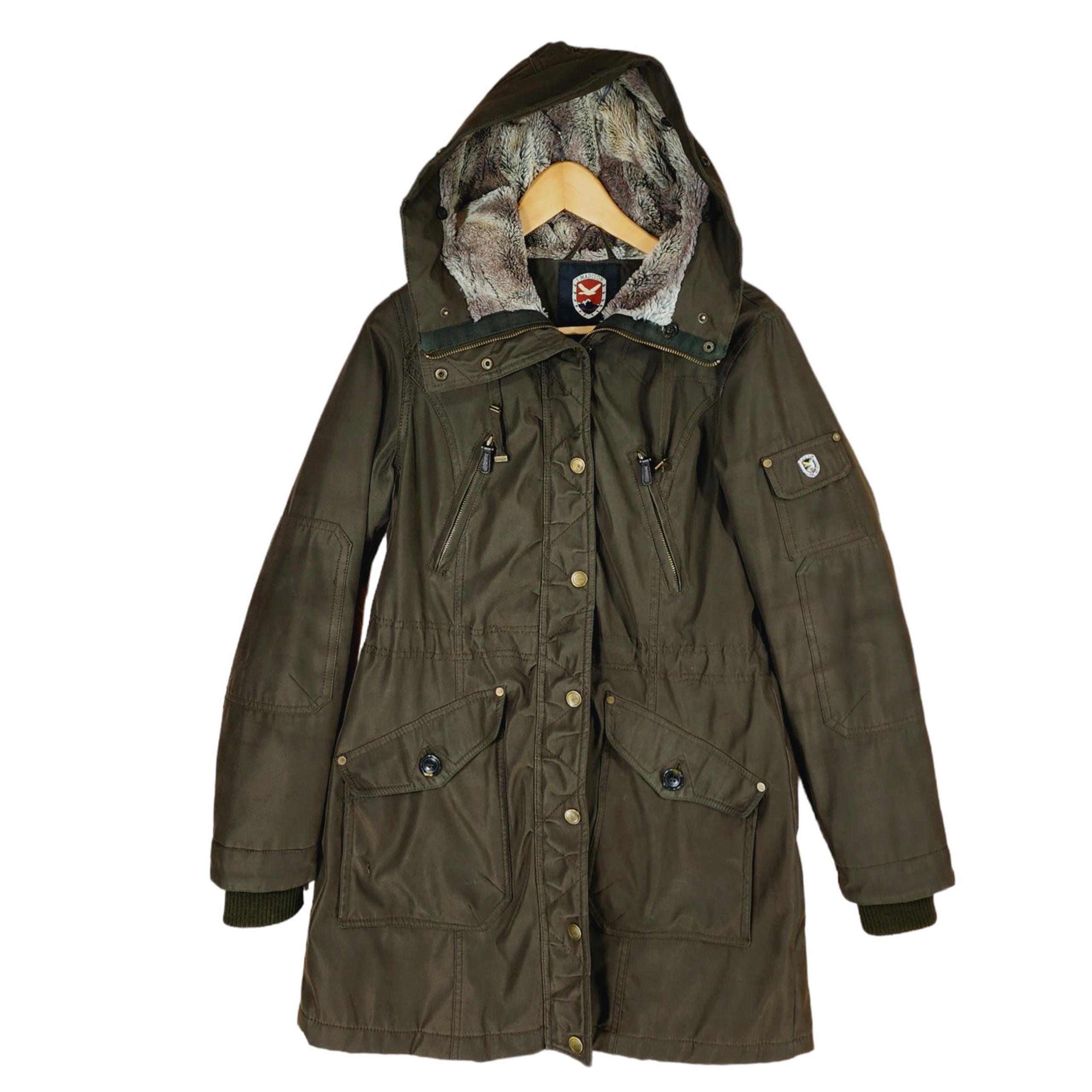 Expedition Parka sz S Women Army Olive Green Hood Lined Pockets - 1 Madison