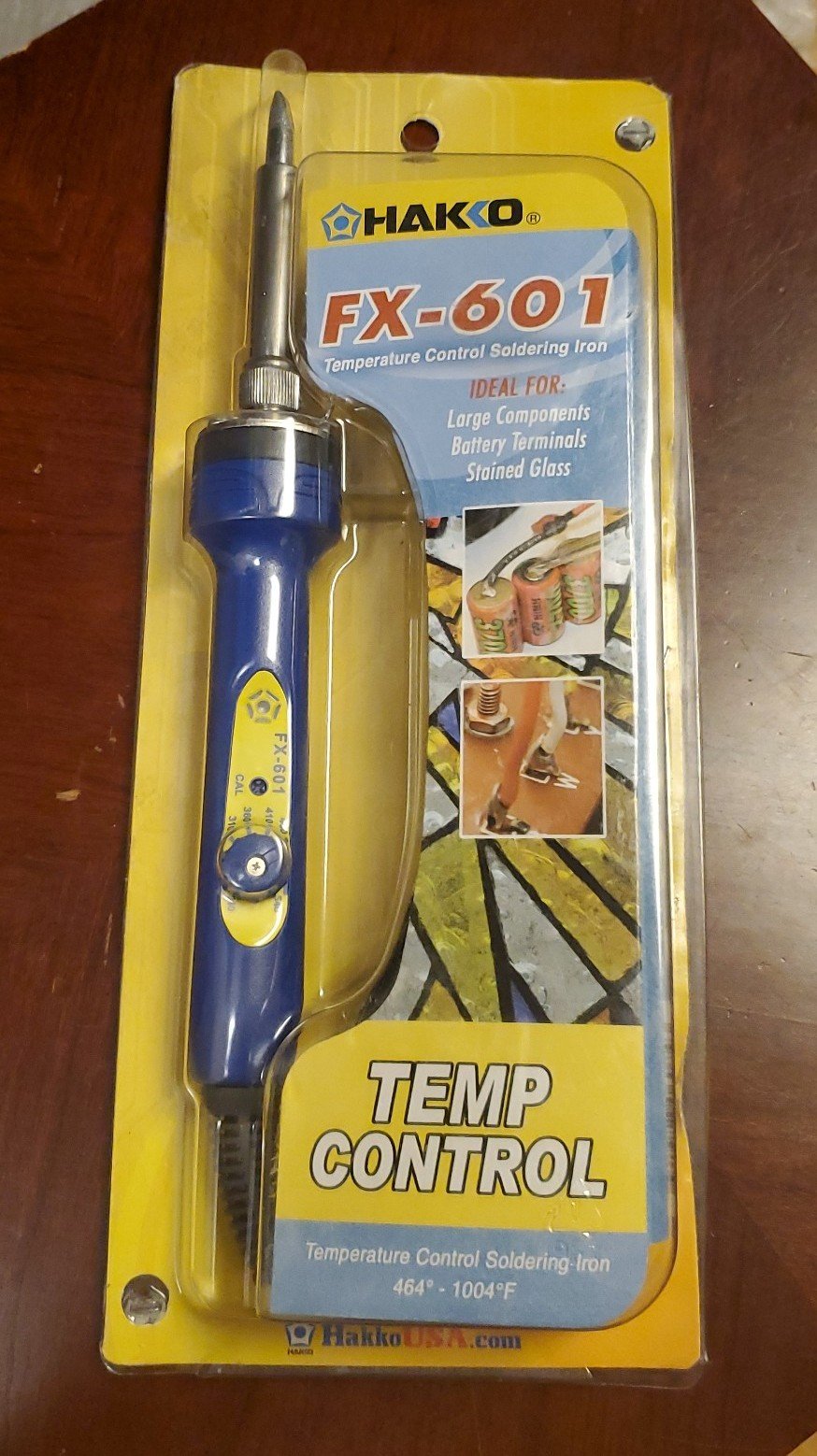 HAKKO FX-601 Temperature Control Soldering Iron STAINED GLASS Battery Terminals