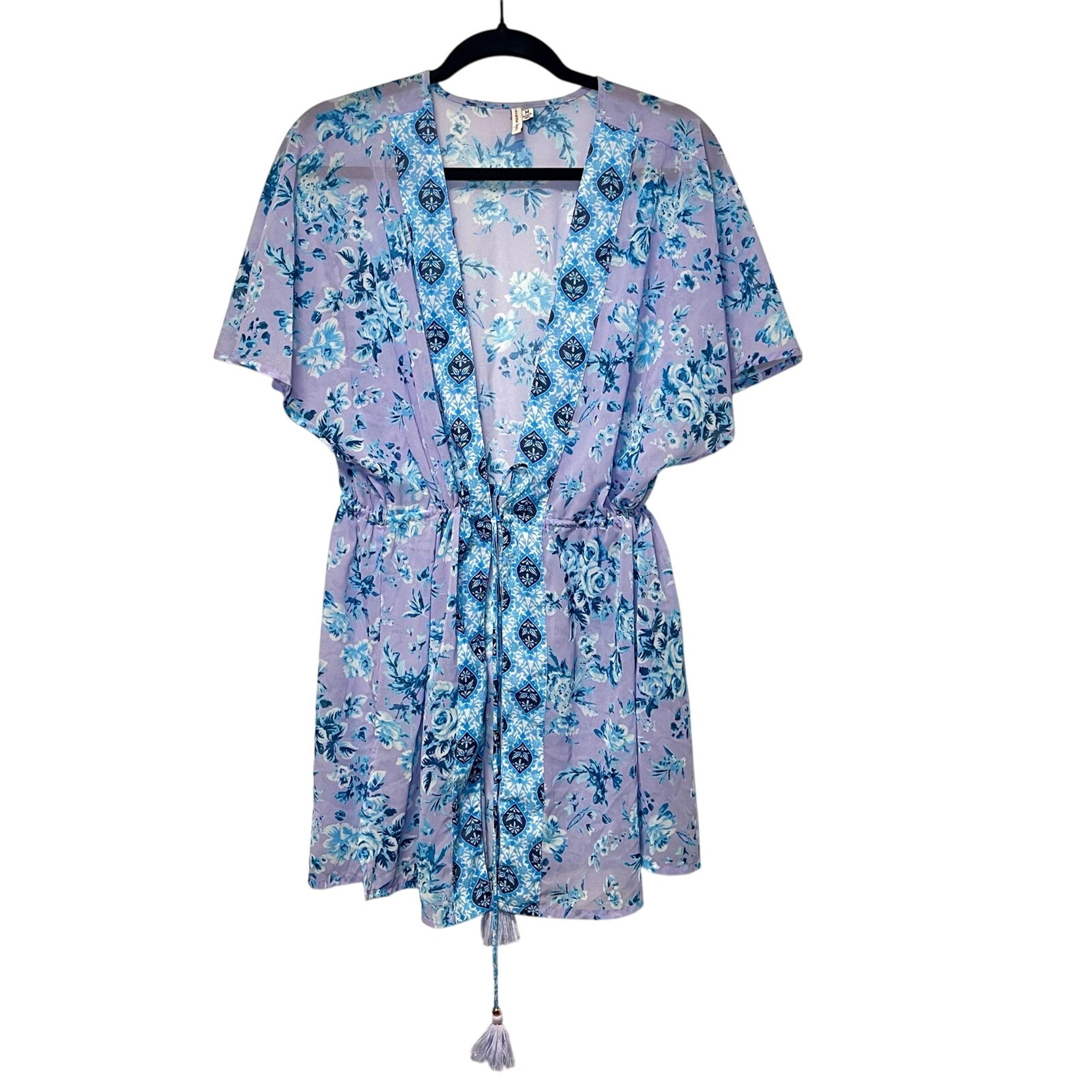 Nanette Lepore Women's Standard Open Tie Front Kimono Beach Cover Up M