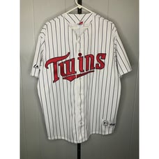 Vintage 90s Majestic Minnesota Twins Pinstripe Blank Jersey sz 2XL Made USA