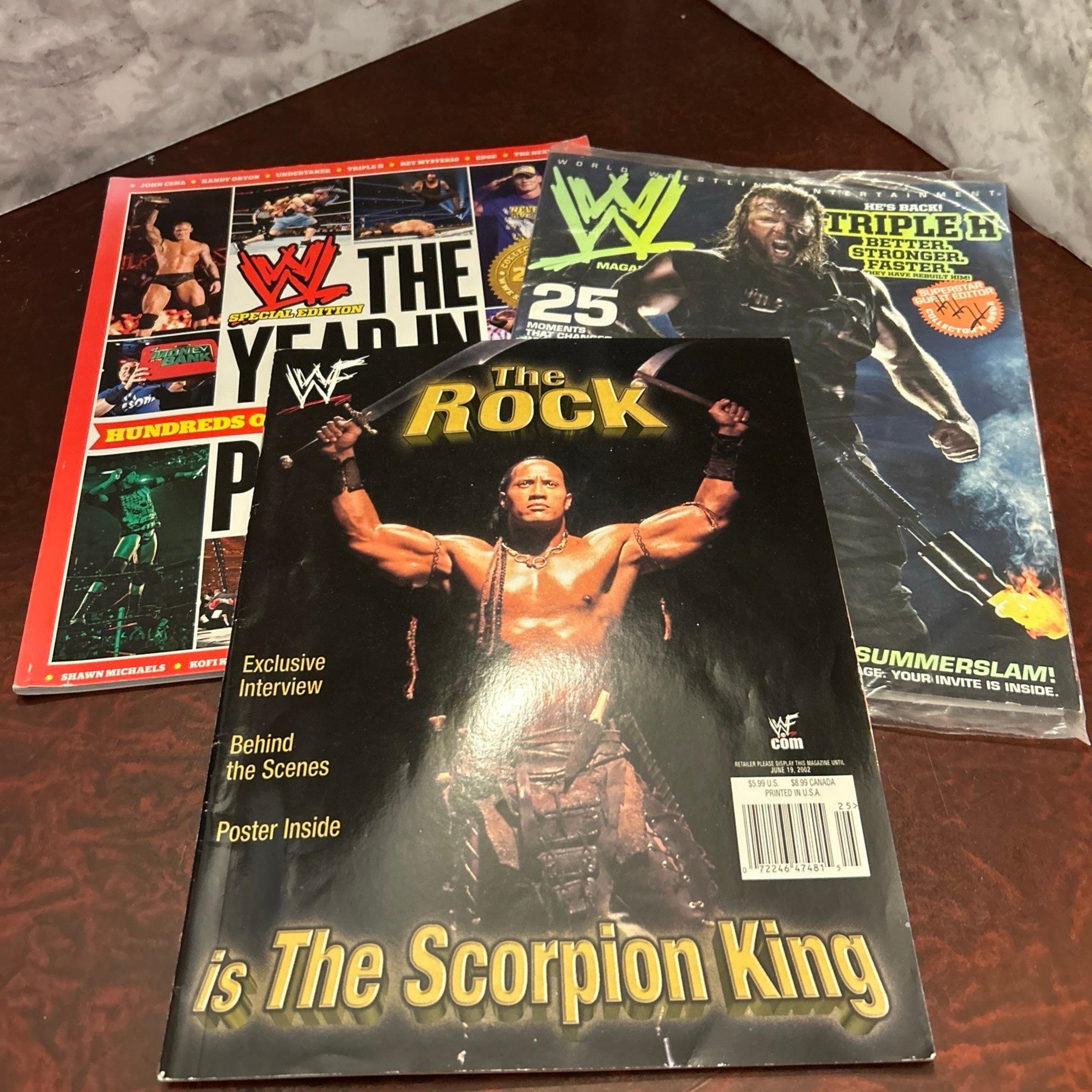 Vintage Official WWE WWF Magazine Lot-The Rock Triple H 2010 Year In Review