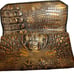 Brahmin Bronze Croc Embossed Trifold Wallet