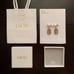 Pearl full diamond letter earrings