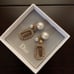 Pearl full diamond letter earrings