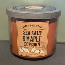 BBW Sea Salt & Maple Popcorn 3 Wick Candle